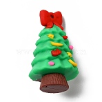 Christmas PVC Plastic Big Pendants, Christmas Tree, Lime, 52.5x29mm, Hole: 3mm(X1-KY-C009-11)