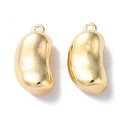 Brass Charms, Kidney Bean Charms, Real 18K Gold Plated, 10.5x5.5x4.5mm, Hole: 0.8mm(KK-F867-01G)