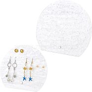 FINGERINSPIRE 2 Sets 2 Styles Detachable OPaque Acrylic Earring Display Stands, with Platinum Tone Alloy Holder, Round with Water Ripples, Seashell Color, 14~20x16~23x0.2cm, Hole: 2~4.5mm, 2pcs/set, 1 set/style(EDIS-FG0001-52)