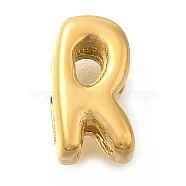 Ion Plating(IP) 304 Stainless Steel Slide Charms, Real 14K Gold Plated, Letter R, 9x5x4.5mm, Hole: 3x1.5mm(STAS-B075-37G-R)