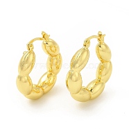 Brass Oval Wrap Hoop Earrings for Women, Light Gold, 27.5x25x6mm, Pin: 0.6~1x0.5mm(EJEW-E273-01LG)