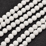 Natural Malaysia Jade Beads Strands, Dyed & Heated, Round, White, 6mm, Hole: 0.8mm, about 64pcs/strand, 15 inch(G-A146-6mm-B01)