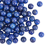 Natural Lapis Lazuli Beads Strands, Dyed, Round, 10mm, Hole: 1mm, about 19pcs/strand, 7.6 inch, 4 strands(G-OC0001-76)