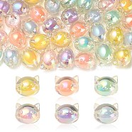 60Pcs 6 Colors UV Plating Rainbow Iridescent Acrylic Beads, Two Tone Bead in Bead, Cat, Mixed Color, 16x18.5x14.5mm, Hole: 3.5mm, 10pcs/color(OACR-CJ0001-36)