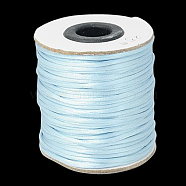 Nylon Cord, Satin Rattail Cord, for Beading Jewelry Making, Chinese Knotting, Light Sky Blue, 2mm, about 50yards/roll(150 feet/roll)(NWIR-A003-25)