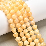 Natural Topaz Jade Beads Strands, Round, 8mm, Hole: 1mm, about 50pcs/Strand, 16 inch(40.64cm)(X-G-E266-11A-8mm)