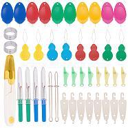 DIY Sewing Tools, Including Plastic Sewing Needle Devices, Plastic Needle Threader, Stainless Steel Cross Stitch Needle Threader, Alloy Sewing Thimble Rings, Scissors, Mixed Color(TOOL-GO0001-08)