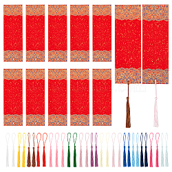 DIY Rectangle Paper Bookmark Making Kits, with Tassel, Red, 20Pcs/set(DIY-WH0304-309B)