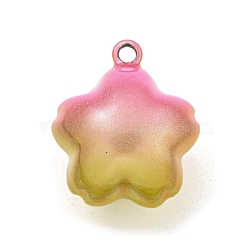 Brass Bell Pendants, Cherry Blossom Shape, Goldenrod, 25x21x16.5mm, Hole: 3mm(KK-B086-02E)