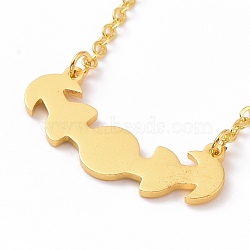 Alloy Moon Phase Pendant Necklace for Women, Golden, 19.13 inch(48.6cm)(NJEW-G030-04G)