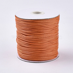 Waxed Polyester Cord, Bead Cord, Sandy Brown, 0.5mm, about 169.51~174.98 Yards(155~160m)/Roll(YC-0.5mm-160)