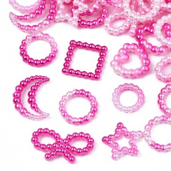 Spray Paint ABS Plastic Cabochons, Star & Square & Ring & Heart & Bowknot, Camel, 10~15x10~18.5x2~3mm