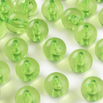 Transparent Acrylic Beads, Round, Yellow Green, 16x15mm, Hole: 2.8mm, about 220pcs/500g