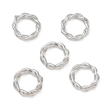 Brass Linking Rings, Twisted Ring Shape, Rack Plating, Long-Lasting Plated, Lead Free & Cadmium Free, Platinum, 8x1.5mm, Inner Diameter: 5mm
