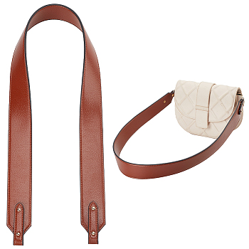 PU Leather Bag Straps, with Ball Head Stud, Saddle Brown, 85.7x3.9x0.35cm