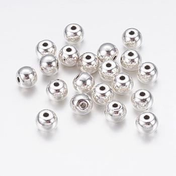 Tibetan Style Alloy Beads, Round, Antique Silver, Lead Free & Cadmium Free, 5X6X6mm, Hole:1.5mm