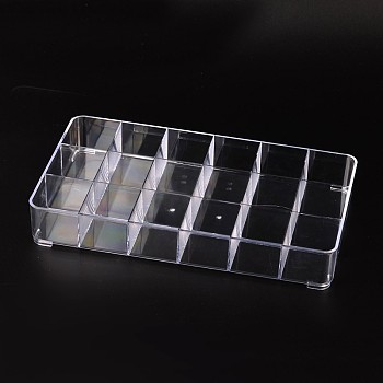 (Defective Closeout Sale), Plastic Bead Containers, Rectangle, Clear, 290x165x47mm