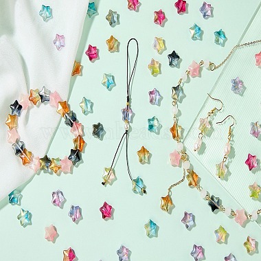 100Pcs Gradient Color Handmade Lampwork Beads(DIY-SZ0010-51E)-9