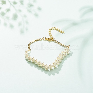 Стеклянные жемчужные плетеные браслеты из бисера(BJEW-JB08592)-2