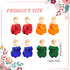 ANATTASOUL 4 Pairs 4 Colors Exquisite Acrylic Petaline Dangle Stud Earrings(EJEW-AN0002-10)-2