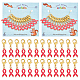 12Pcs Alloy Enamel Breast Cancer Awareness Ribbon Charm Locking Stitch Markers(HJEW-PH01685)-1
