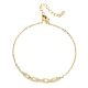 Brass Micro Pave Clear Cubic Zirconia Rectangle Link Bracelets(KK-CBA6980-15G)-4