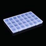 Plastic Bead Storage Containers, 18 Compartments, Rectangle, Clear, 28.5x19.5x2.2cm, Compartment: 44.5x60.5mm(CON-Q031-03B)