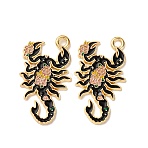Alloy Enamel Pendants, Scorpion Charm, Golden, 27x15.5x1.5mm, Hole: 1.8mm(X1-FIND-H051-08G)