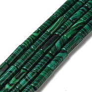 Synthetic Malachite Beads Strands, Column, 4~4.5x13~14mm, Hole: 1.2mm, about 27~29pcs/strand, 14.72''~14.96''(37.4~38cm)(G-D077-E02)