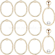 14Pcs Brass Open Back Bezel Pendants, For DIY UV Resin, Epoxy Resin, Pressed Flower Jewelry, Oval, Nickel Free, Real 18K Gold Plated, 27x20x1.5mm, Hole: 1x3mm(KK-BC0008-87)