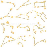 12Pcs 12 Styles Custom Carbon Steel Self-adhesive Picture Stickers, Golden, Constellation Pattern, Constellation Pattern, 40x40mm, 1pc/style(DIY-OC0009-18)