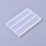Food Grade Silicone Molds, Fondant Molds, For DIY Cake Decoration, Chocolate, Candy, Soap Making, Rectangle Bobby Pin, White, 64x42.5x4mm, Inner Diameter: 61.5x12mm(DIY-WH0156-70)