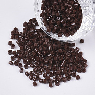 8/0 Glass Bugle Beads, Opaque Colours, Coconut Brown, 8/0 2.5~3x2.5mm, Hole: 0.9mm, about 15000pcs/bag(SEED-S032-02A-09)
