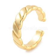 Rack Plating Brass Open Cuff Rings for Women, Long-Lasting Plated, Lead Free & Cadmium Free, Golden, 4.7mm, Adjustable(RJEW-Z059-02G-02)