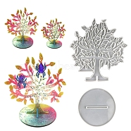 DIY Silicone Tree of Life Earring Display Molds, Resin Casting Molds, for UV Resin, Epoxy Resin Craft Making, White, 18~27.4x18~25.4x1cm(TREE-PW0001-45)