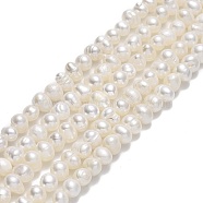 Natural Cultured Freshwater Pearl Beads Strands, Potato, Beige, 4~5x5~5.5x4.5~5mm, Hole: 0.6mm, about 78~79pcs/strand, 13.94 inch(35.4cm)(PEAR-F018-13B)