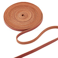 Flat Leather Jewelry Cord, Jewelry DIY Making Material, Saddle Brown, 8x2mm, about 5.47 Yards(5m)/Roll(WL-GF0001-07A-01)