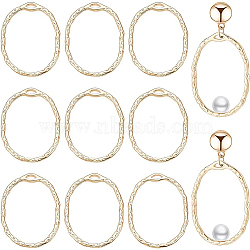 14Pcs Brass Open Back Bezel Pendants, For DIY UV Resin, Epoxy Resin, Pressed Flower Jewelry, Oval, Nickel Free, Real 18K Gold Plated, 27x20x1.5mm, Hole: 1x3mm(KK-BC0008-87)