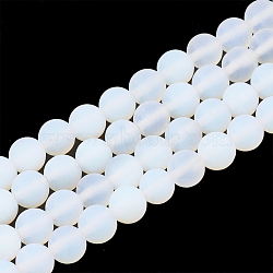 Opalite Beads Strands, Frosted, Round, 4mm, Hole: 1mm, about 94pcs/strand, 15 inch(X-G-T106-337)