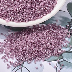 MIYUKI Delica Beads, Cylinder, Japanese Seed Beads, 11/0, (DB1752) Sparkling Orchid Lined Opal AB, 1.3x1.6mm, Hole: 0.8mm, about 2000pcs/10g(X-SEED-J020-DB1752)