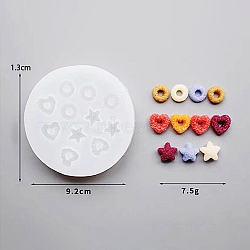 Biscuits DIY Food Grade Silicone Fondant Molds, for Chocolate Candy Making, Mixed Shapes, 92x13mm(PW-WG11085-02)