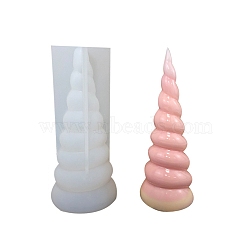 Silicone Molds, Resin Casting Molds, For UV Resin, Epoxy Resin Jewelry Making, Unicorn Horn, White, 10.3x4.2cm(DIY-F026-D02)