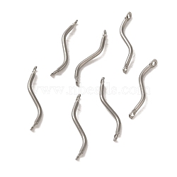 Non-Tarnish 304 Stainless Steel Links Connector Charms, Twisted Bar, Stainless Steel Color, 20x2.5x3.5mm, Hole: 1.2mm(STAS-Q323-13P)