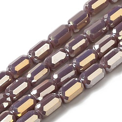 Electroplate Glass Beads Strands, Faceted, AB Color, Column, Camel, 3x5mm, Hole: 1mm, about 79pcs/strand, 12.60 inch(32cm)(EGLA-D031-05)