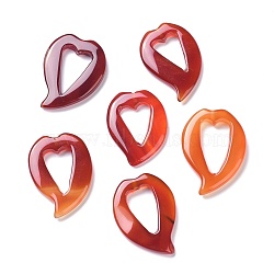 Natural Red Agate Beads, Heart, 38~43x28~31x4.5~6mm(G-Z020-04)