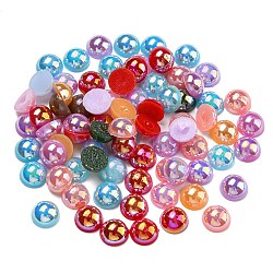 Electroplate Acrylic Cabochons, Half Round, Mixed Color, 8x4mm(OACR-I007-01A)