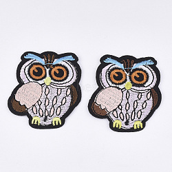 Computerized Embroidery Cloth Iron on/Sew on Patches, Appliques, Costume Accessories, Owl, Colorful, 62x54x1.5mm(X-FIND-T030-309)