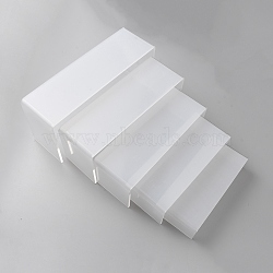 5Pcs 5 Sizes Acrylic Display Risers, Rectangle Jewelry Organizer Holder for Cosmetic, Jewelry, Desserts, Clear, 18~26x8x3.95~12cm(ODIS-WH0017-092)