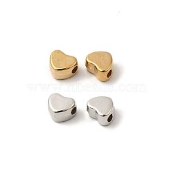 100Pcs 2 Colors CCB Plastic Beads, Heart, Golden & Stainless Steel Color, 6x7x3.5mm, Hole: 1.8mm, 50pcs/color(CCB-FS0001-03)
