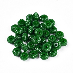 Resin Rhinestone Beads, Imitation Jelly, Rondelle, Lime Green, 8x4.2mm, Hole: 1.8mm(RESI-T020-22B-19)